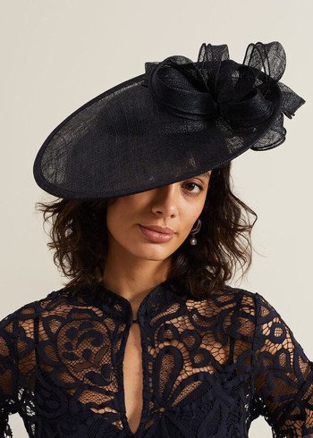 Phase Eight Double Bow Round Disc Fascinator Hats Navy Australia | VH1563740